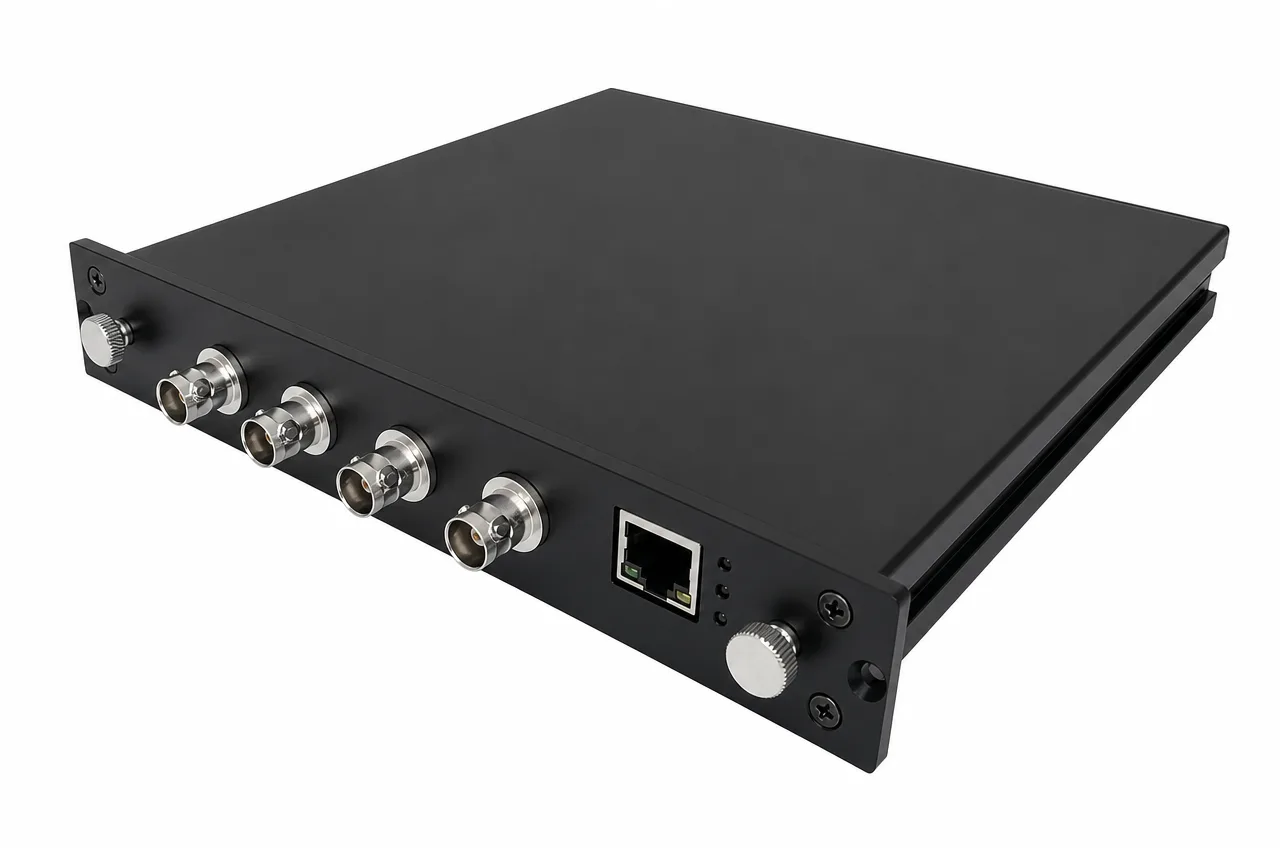 GJB289A(1553B)总线模块插卡,正面 4 路 BNC 接口与千兆以太网口